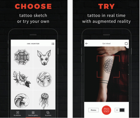 Ink Hunter app per provare i tatuaggi